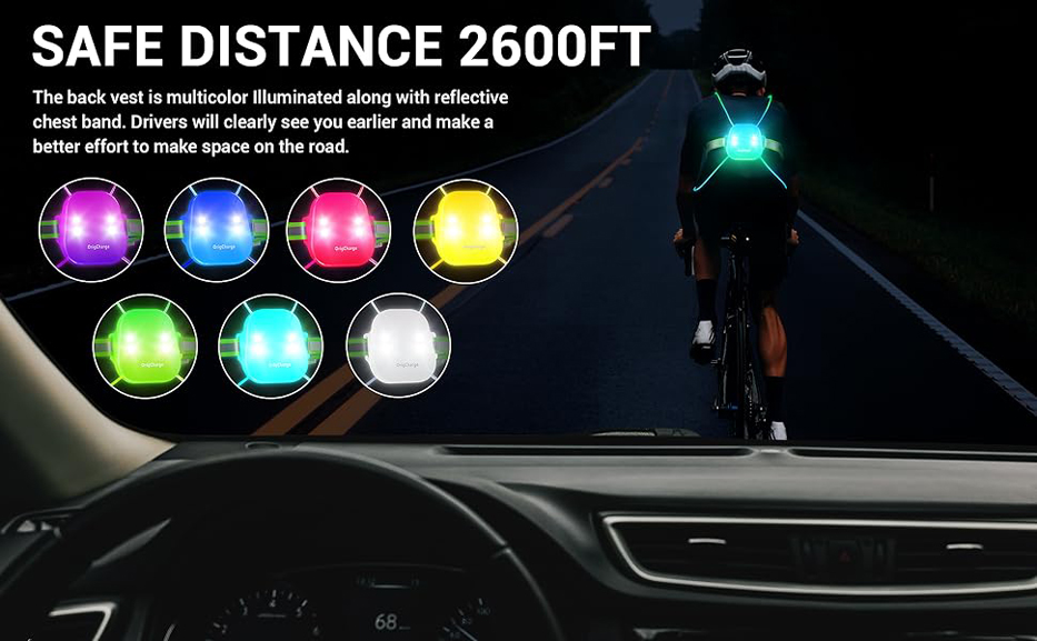 Hi Vis Light Up RGB Vest with Chest Light